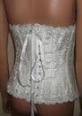 Ivory Boned Overbust Bridal Corset in Brocade & Satin