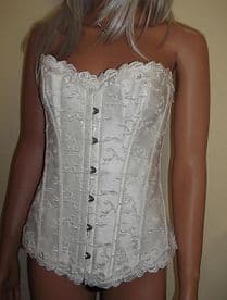 Ivory Boned Bridal Corset in Brocade & Satin
