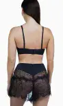 Vintage Style Black Satin and Lace French Knickers