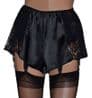 Black Lace French Knickers with Contrasting Satin Panels