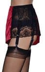 Black Lace French Knickers with Contrasting Satin Panels