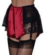 Black Lace French Knickers with Contrasting Satin Panels