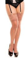 Plus Size Lace Top Stockings in Nude or Ivory up to UK 32