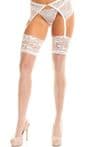 Plus Size Lace Top Stockings in Nude or Ivory up to UK 32