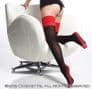 Leg Avenue 9705 Contrast Stockings in Black with Red Seam