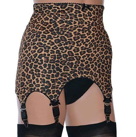 Leopard Print Girdle with 6 Suspender Straps