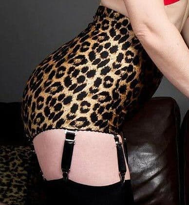 Leopard Print Panty Girdle with Garters / Suspenders