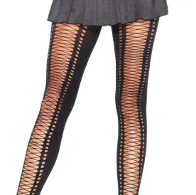 Mock Lace up Front Tights in Black, Leg Avenue 7925