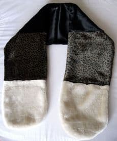 Multi Coloured Striped Fur Scarf