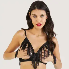 Open Cup Tassel Bra
