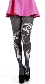 Pamela Mann Leaf Swirl Print Tights