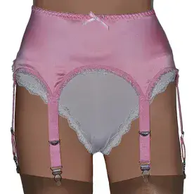 Pink Suspender Belt with 6 Straps