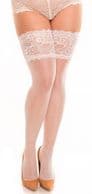 Plus Size Lace Top Hold-ups in Black, Nude or Ivory up to UK 32