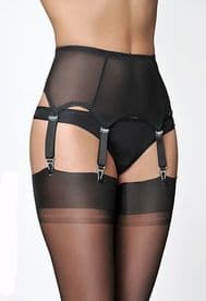 Power Mesh Suspender Belt with 6 Straps in Black or Red
