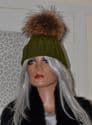 Real Raccoon Fur Pom Beanie Hat Large 18-24cm Pom in 5 Colours