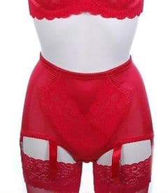 Red Panty Girdle with 6 Suspender Straps