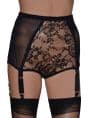 Retro Style High Waist Knickers / Panty Girdle with Suspenders in Black