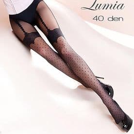 Sheer Mock Suspender Tights with Spots