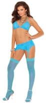 20 Denier Stockings with Plain Tops in Pink, Blue, Purple and Turquoise