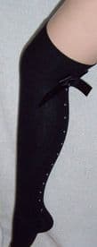 Thigh High Socks with Diamante Seams