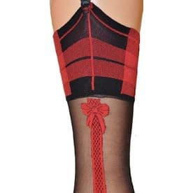 Veneziana Luna Contrast Seam Stockings with Pattern Top