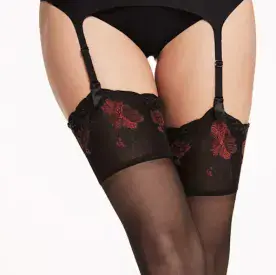 Veneziana Nadia Sheer Stockings with Floral Tops
