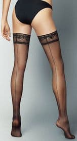 Veneziana Riga Dietro Seamed Hold-ups Black or Tan