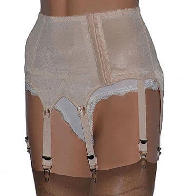 Vintage Style 8 Strap Suspender Belt with Plain Panels in 3 Colours