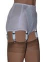 White Panty Girdle with 6 Suspenders and Lace Front Panel