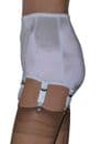 White Panty Girdle with 6 Suspenders and Lace Front Panel