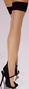 Nude  & Black contrast seamed stockings