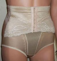 Firm control corset front panty girdle in nude