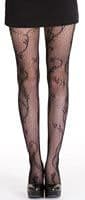 Net Tights with a Floral Pattern
