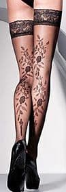 Holdup Stockings with Patterned Seams