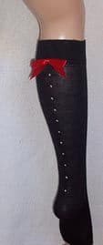 Black knee highs with Red Bows
