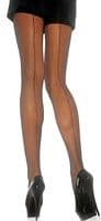 Contrasting tights with backseam, nude/tan & black
