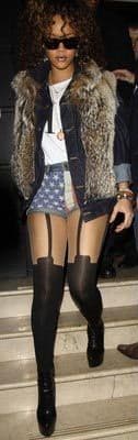 Rhianna in suspender tights