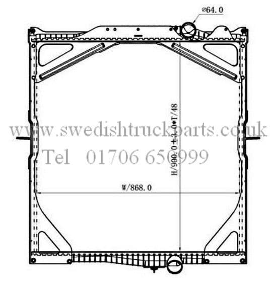 1660079 Volvo Radiator 870mm Wide FH FM FM7 FM10 FM12 FH12 FH16 1276435 1676435 ...