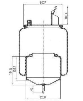 Volvo Drive Axle Air Bag Spring Bellow 6x2 Rear Tag FM FH FM9 FM12 FM13 ...