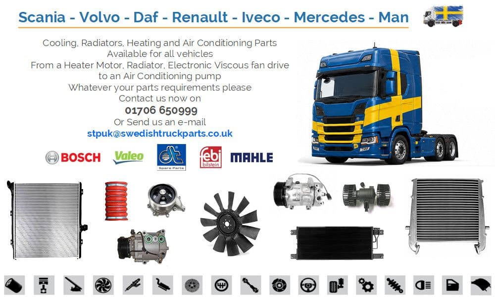 Swedish Truck Parts Radiators Air Conditioning Viscous Fans Intercoolers