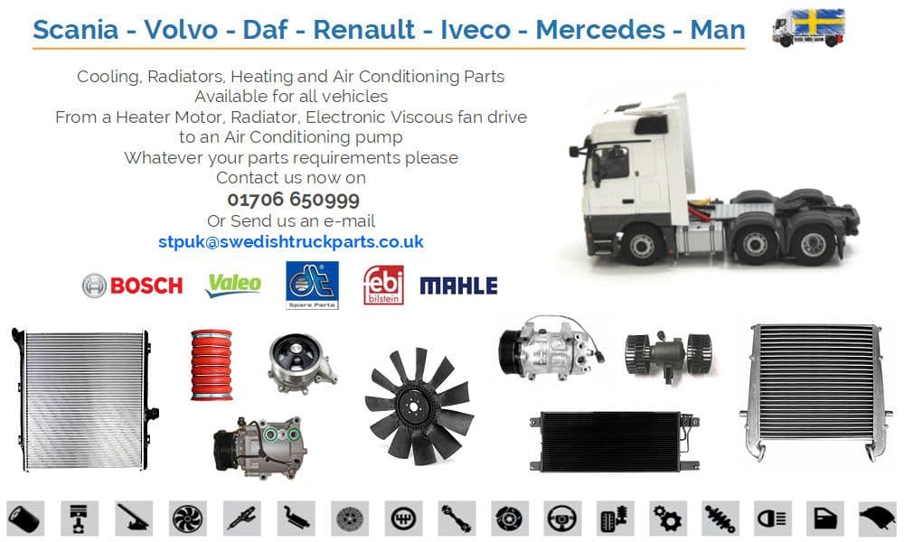 Swedish Truck Parts Radiators Air Conditioning Viscous Fans Intercoolers
