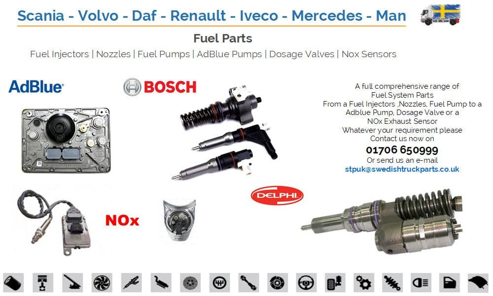 Scania Volvo Daf Renault Mercedes Man Fuel Injectors Bosch Delphi
