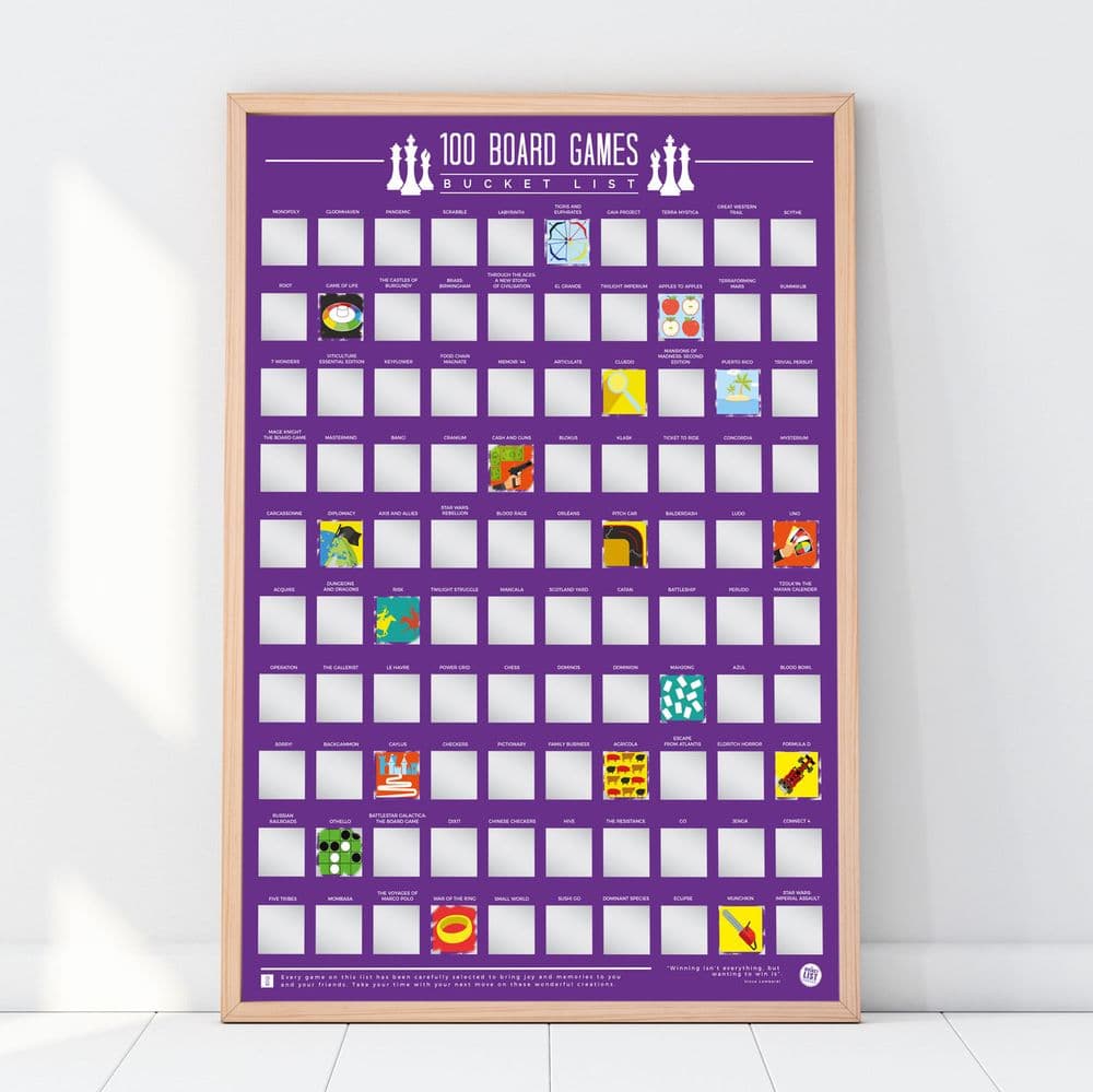 100 Board Games Bucket List Poster Bucket List Ideas Birthday Gifts