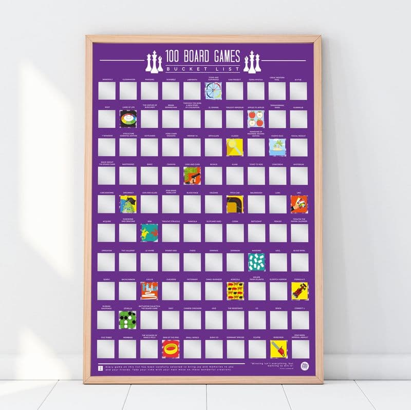 100 Board Games Bucket List Poster Bucket List Ideas Birthday Gifts