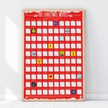100 Christmas Movies Bucket List - Scratch Off Poster
