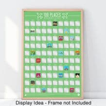 100 Places to go Bucket List - Scratch off Poster