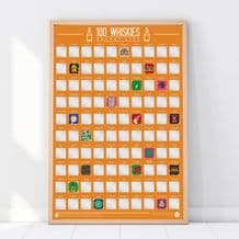 100 Whiskies Bucket List - Scratch Off Poster