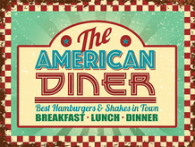 American Diner Metal Wall Sign (4 sizes)