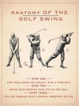 Anatomy of the Golf Swing Metal Wall Sign (4 sizes)