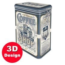 Ape Coffee Shop - Hinged Embossed Storage Tin
